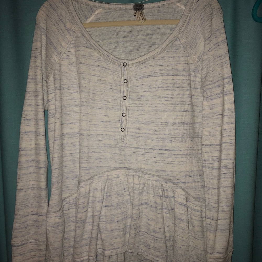 Free People We the Free Thermal Peplum Shirt